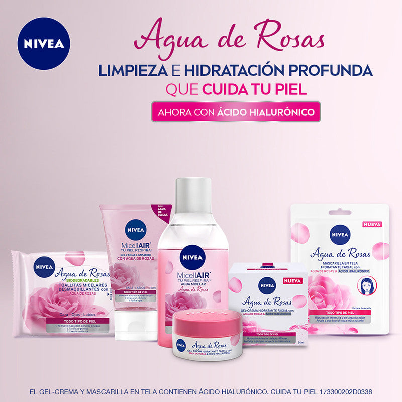 Gel Crema Nivea Hidratación 48 Horas Con Agua De Rosas 50ml